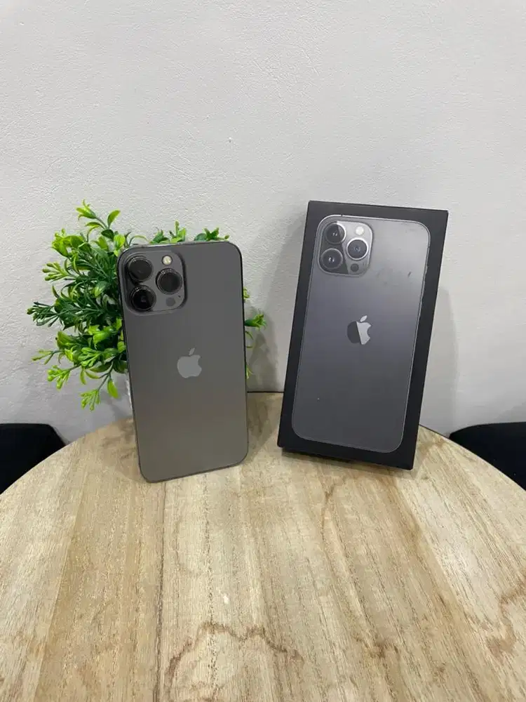 IPhone 13 ProMax 128GB Graphite mulus Fullset BH 100% Sinyal Permanent