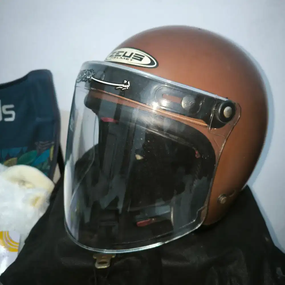 Helm Zeus Bogo Kaca Bogo Datar Flat