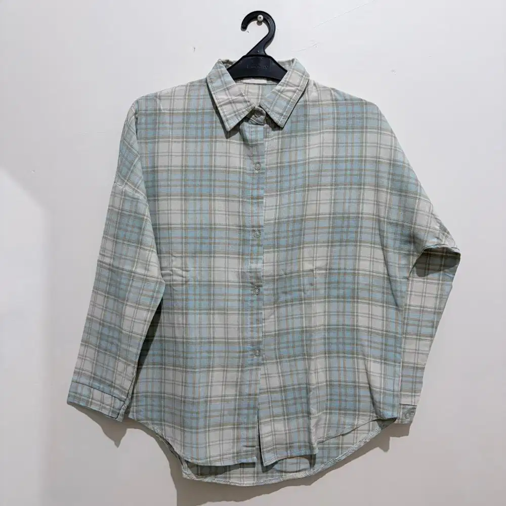 Kemeja Kotak Kotak Lengan Panjang