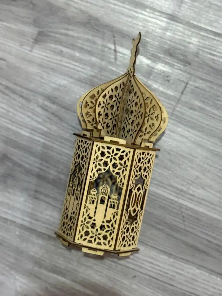 Dekorasi masjid lampu kayu  ramadan