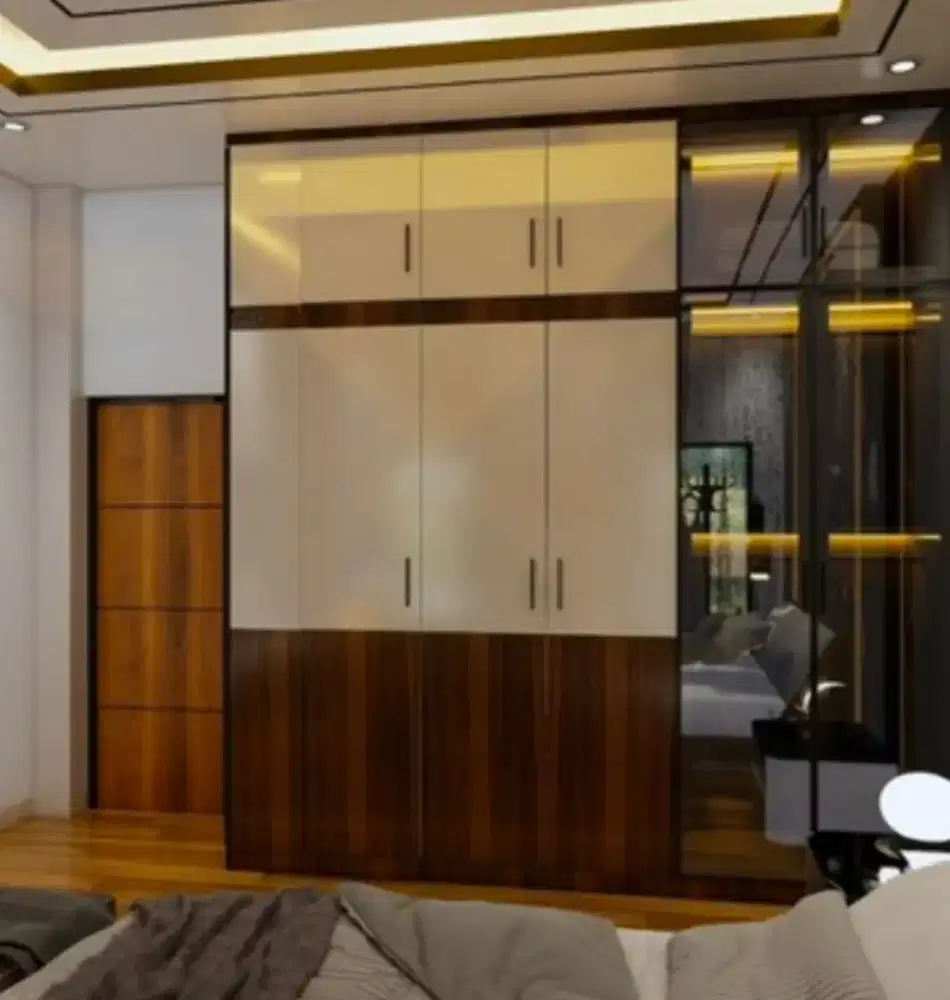 interior desain kitchen set kamar set wardrobe lemari backdrop tv