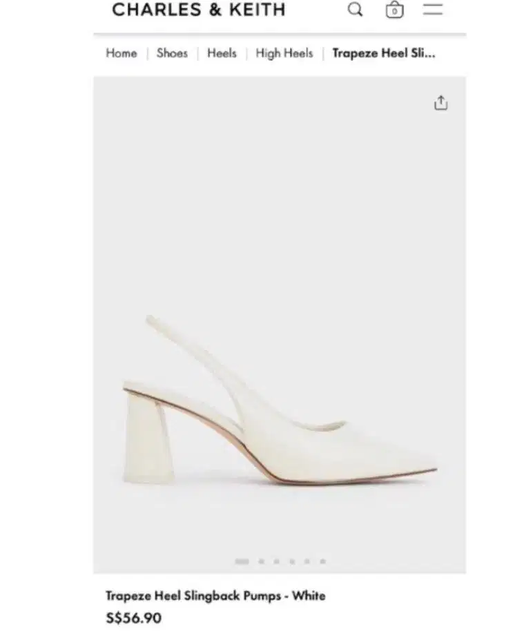 Charles & keith trapaze heel white