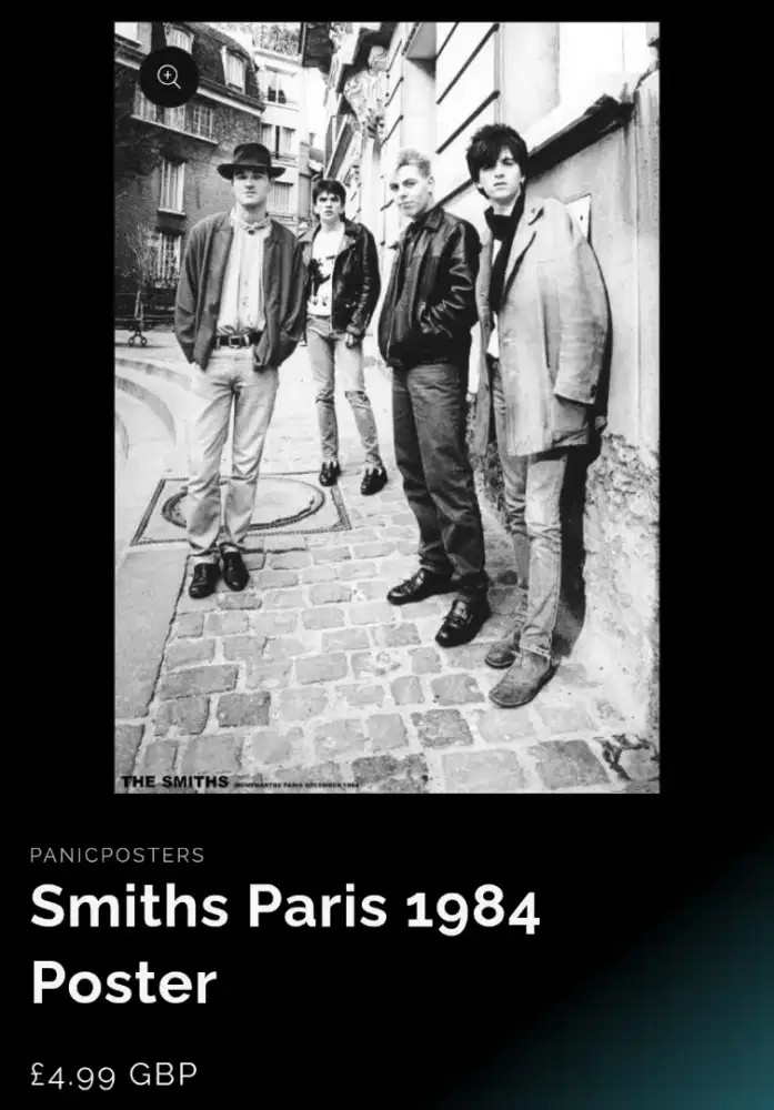[Import] Poster The Smiths in Paris 1984 - Framed