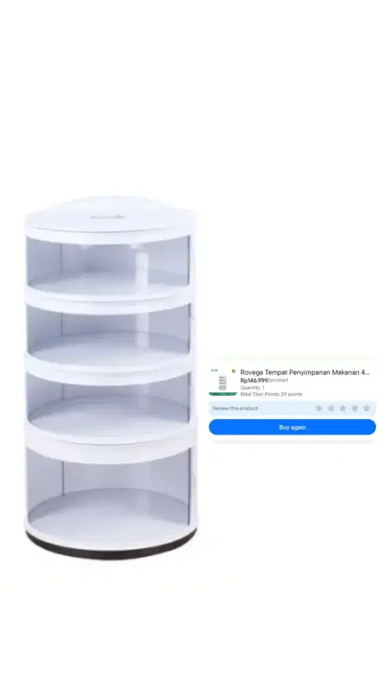 Rak penyimpanan makanan Rovega 4 susun