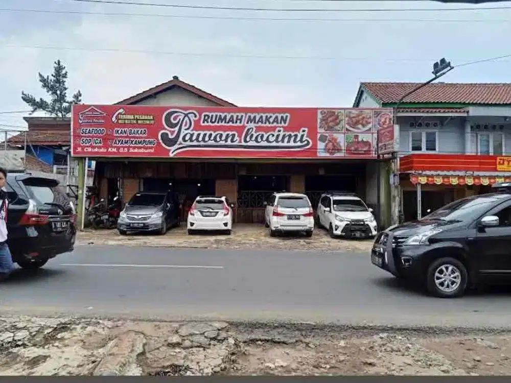 Dijual ex rumah makan mainroad cicantayan jalan provinsi di Sukabumi