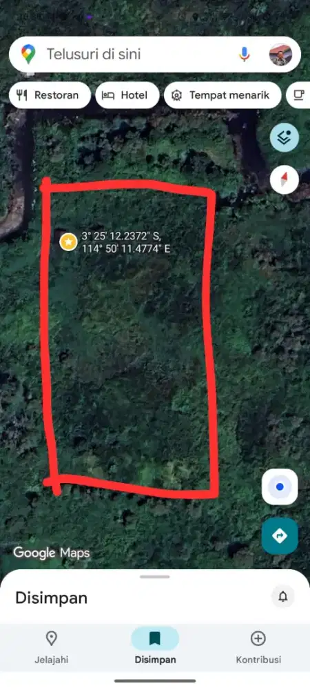 Dijual 1 hektare Tanah Kosong di Martapura