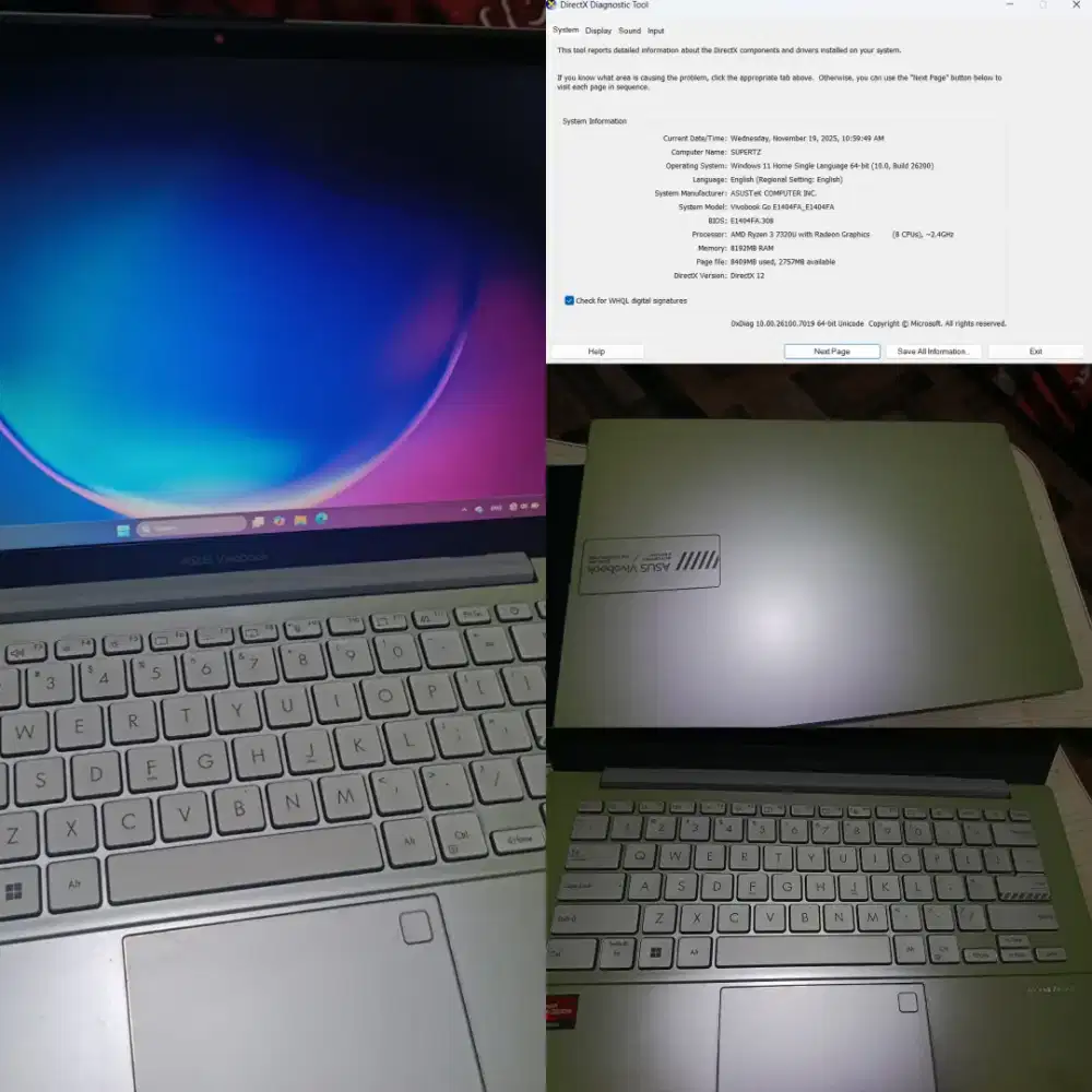 Asus 14 go ram 8..ryzen 3..murah