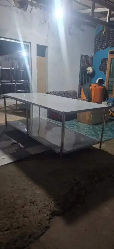 Meja 2 Susun stainless steel
