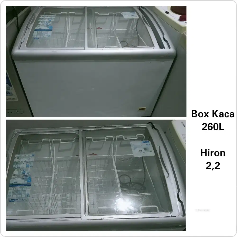 Freezer Box kaca Hiron 260L