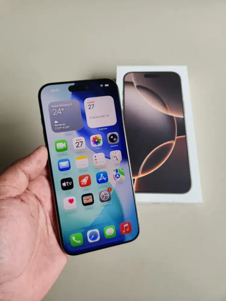 iPhone 16 ProMax 256gb Dessert Ibox Resmi Fullset Mulus Murah Pro Max