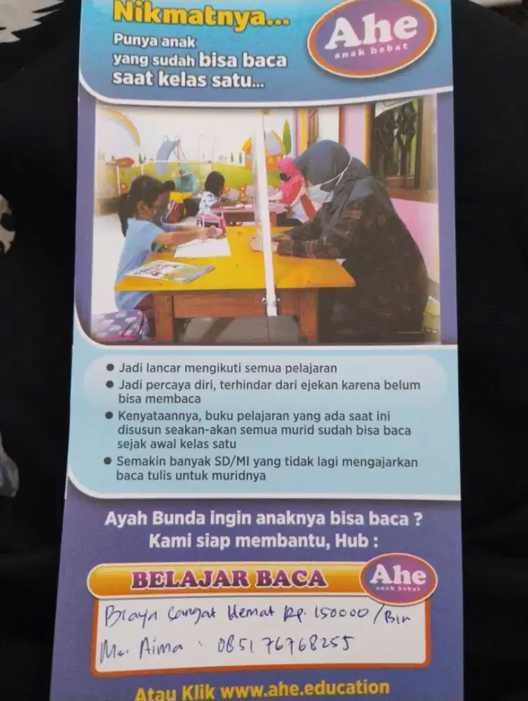 Les membaca di AHE, daycare anak ABK, mengaji IQRA' dan Al-Qur'an