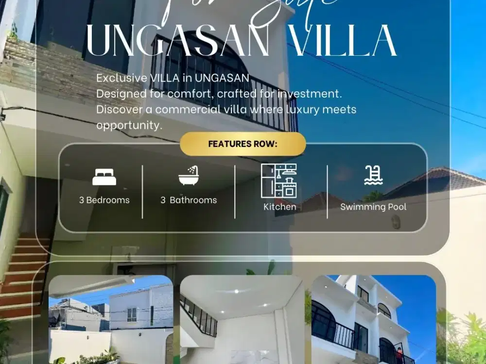 FOR SALE MEDITERANIA VILLA BRAND NEW 3 FLOORS WITH SWIIMMING POOL AT UNGASAN