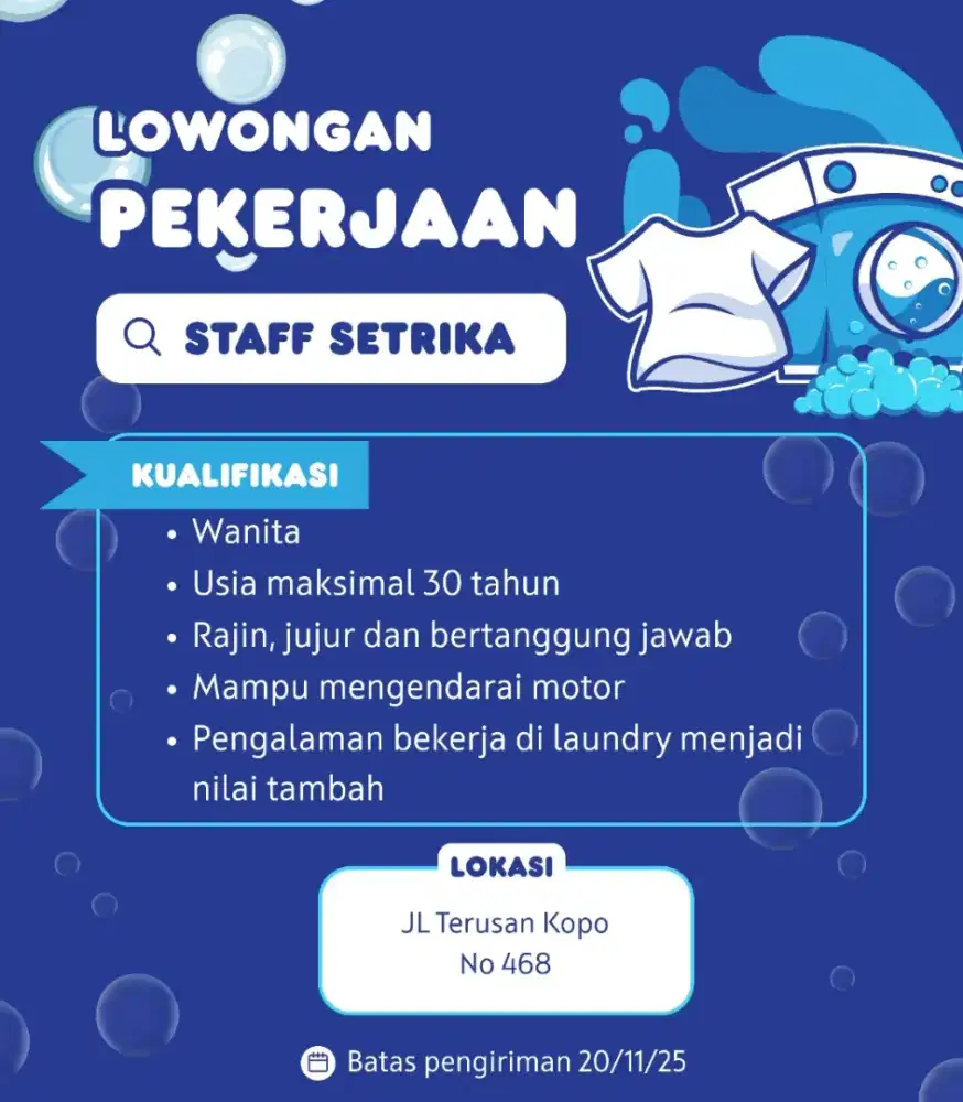 Lowongan Staff Setrika