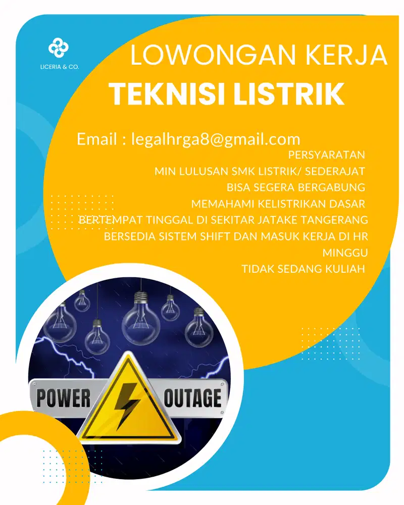 LOKER HELPER TEKNISI LISTRIK
