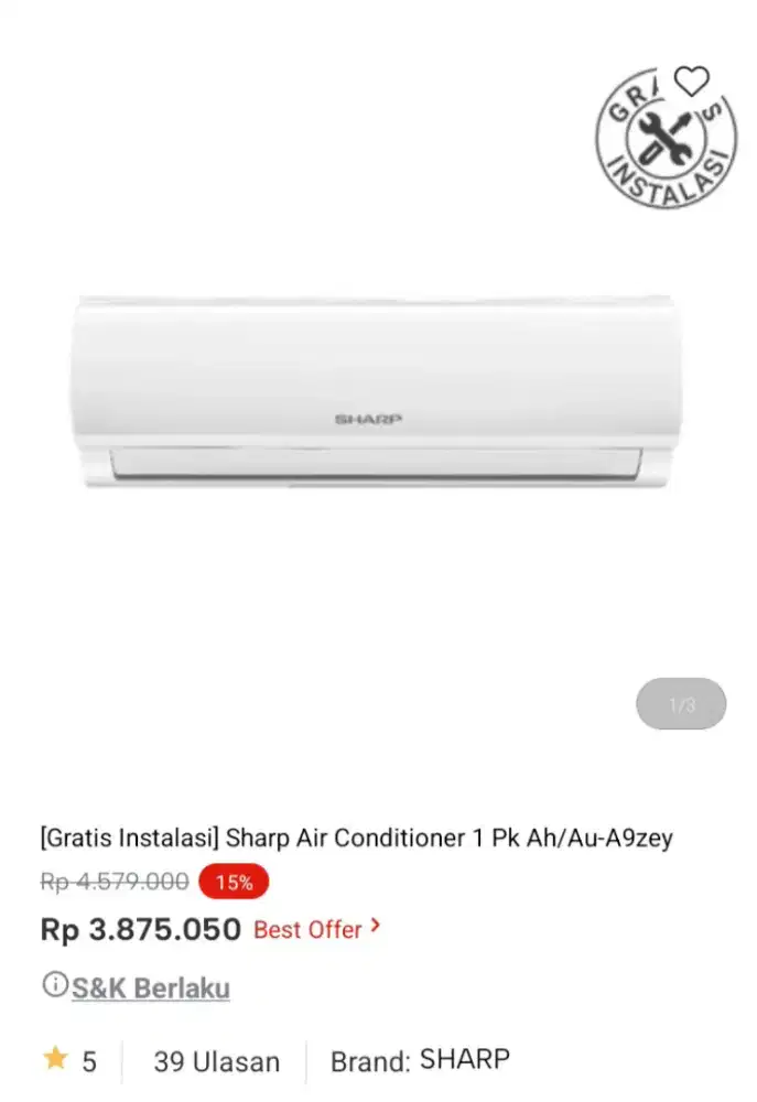 PROMO KREDIT SHARP AC 1 PK