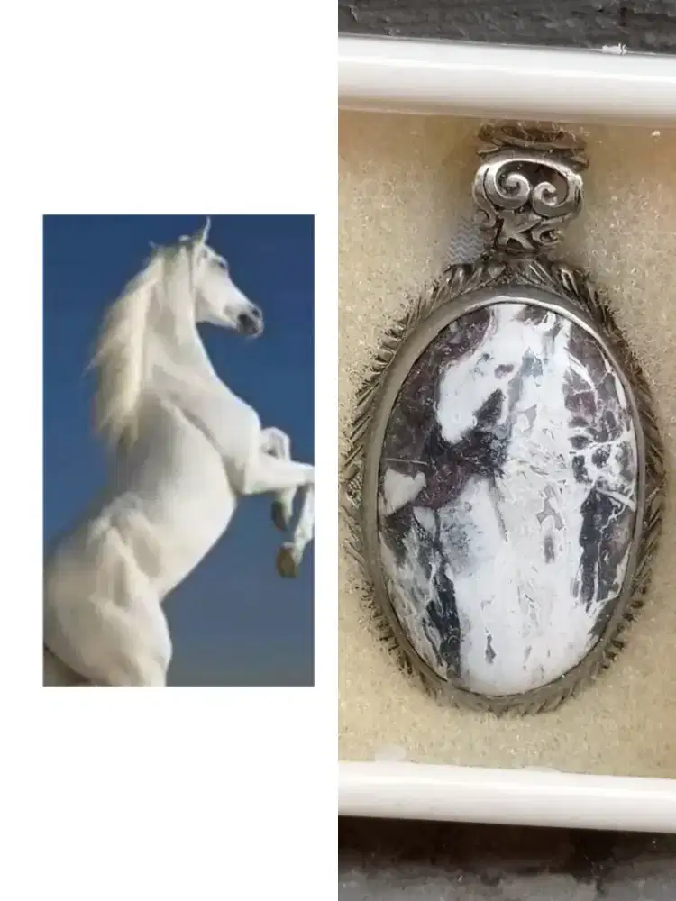 Batu gambar kuda berdiri atau motif kuda jingkrak