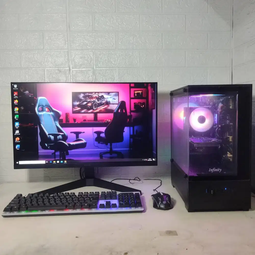 PC set Gaming Grafis i7 RAM 16 SSD 256 VGA 4GB LED 24in FHD IPS MURAH