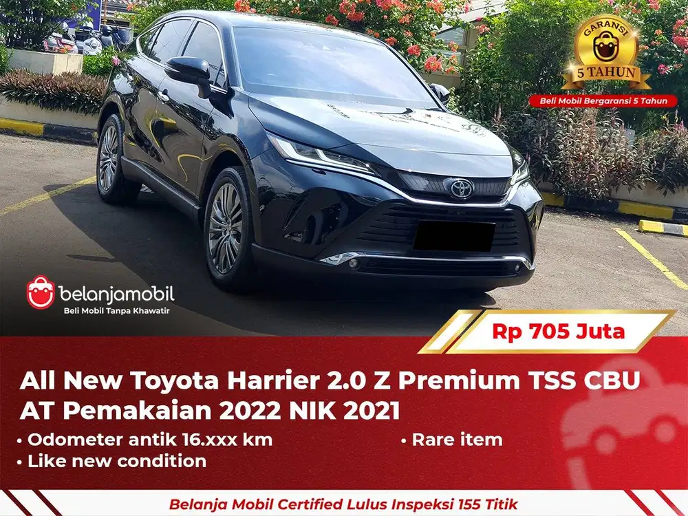 [ GARANSI 5TH ] All New Toyota Harrier 2.0 Z Premium TSS 2021/2022