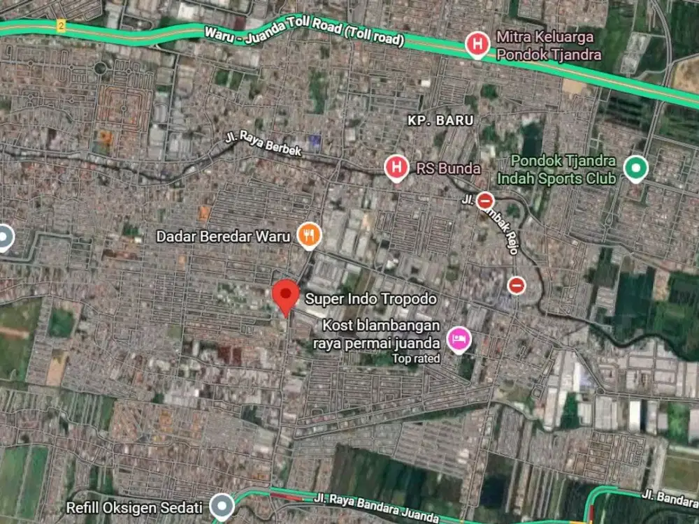 DiSewakan Gudang Di RAYA Tropodo Waru Sidoarjo  DEKAT SUPERMARKET SUPERINDO