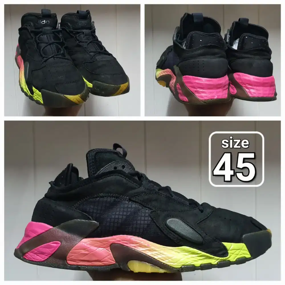 Sepatu Basket Casual Adidas StreelBall Black Multicolor size 45 Second