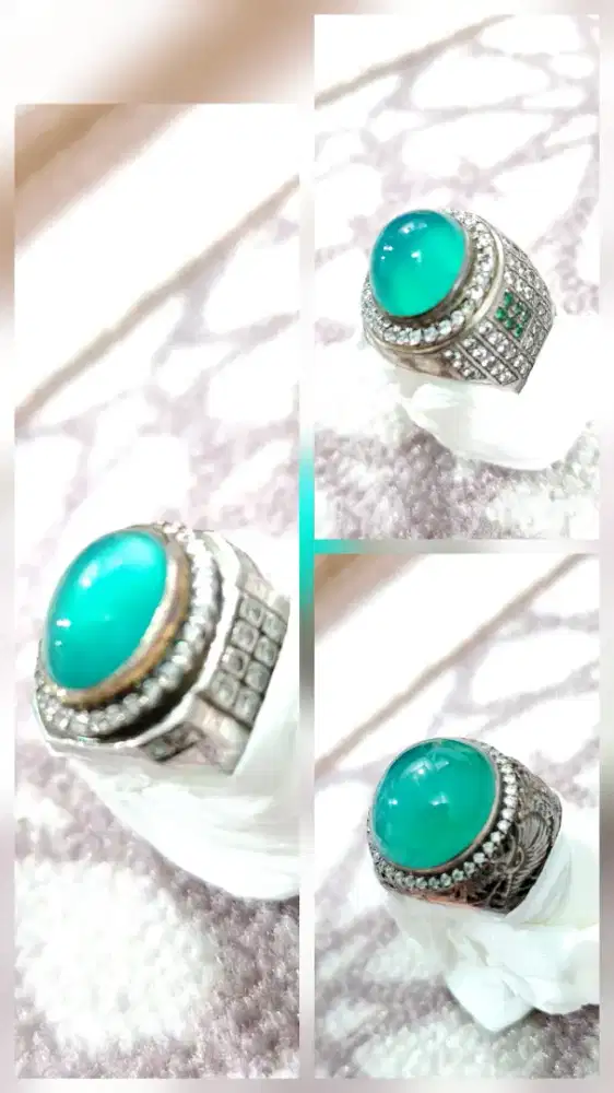 Bacan giwang ring perak micro kantoran paket bacan kantor 3pcs