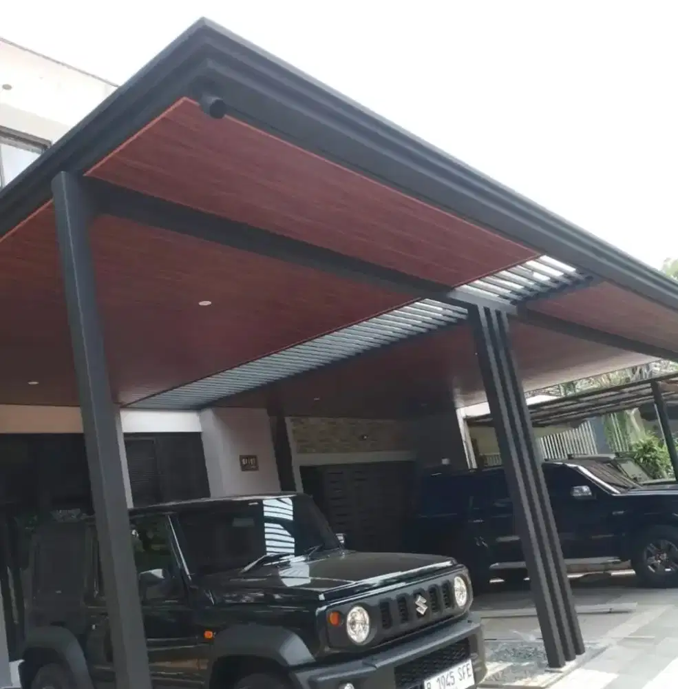 Kanopi garasi plus plafon pvc model kordoba