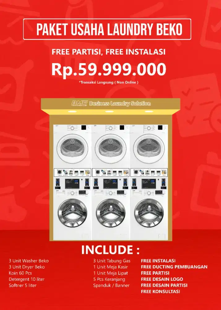 PAKET USAHA LAUNDRY KOIN BEKO