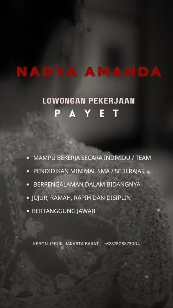 LOWONGAN PAYET JAKARTA BARAT