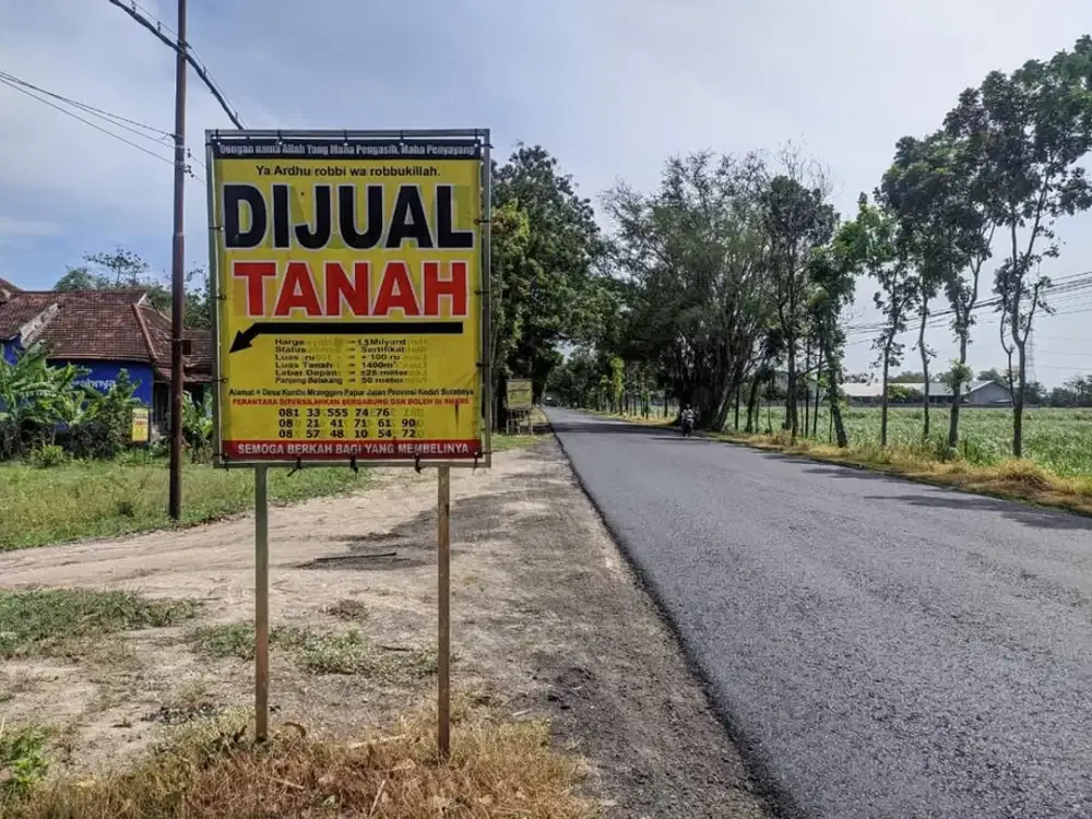 Dijual Tanah / Rumah Desa mranggen kec Papar Sekoto, Harga Nego Sampai Jadi