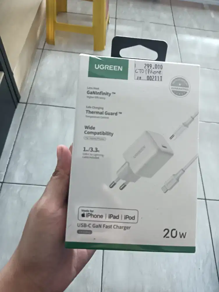 TRAVEL CHARGER UGREEN C TO IPHONE BARU!!!SEGEL