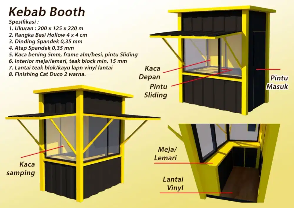 Kontainer booth jualan