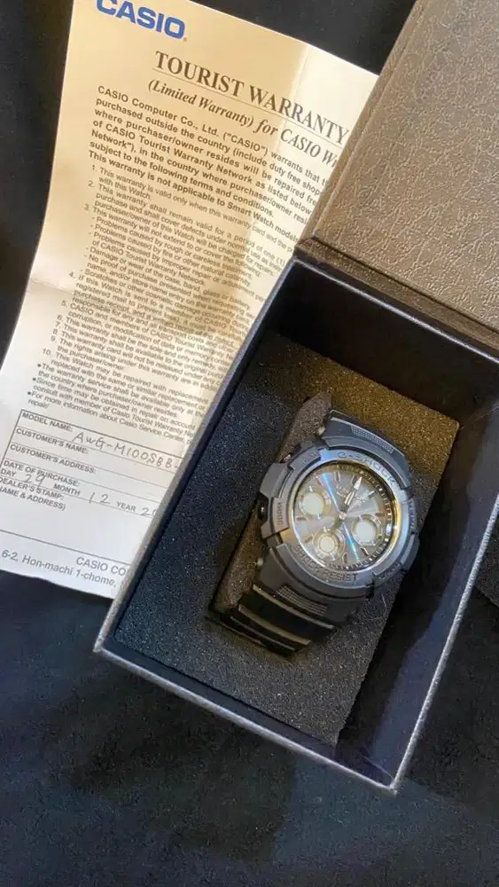 Casio G-Shock AWG-M100-1AJF Basic Tough Solar Digital Analog Dial(JDM)