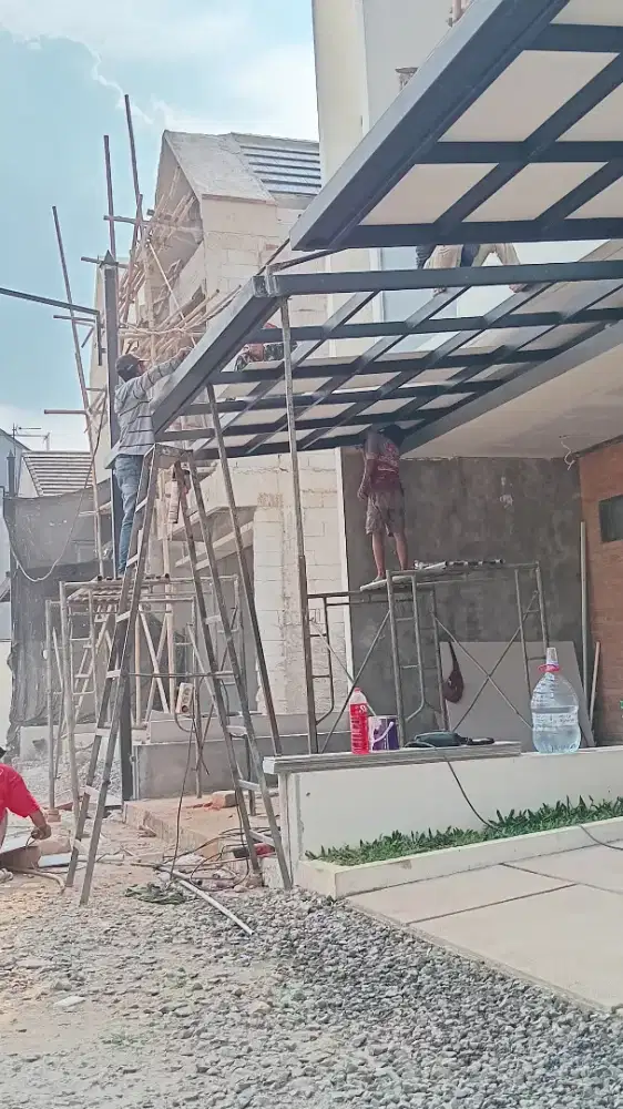 Pembuatan Kanopi Pagar Tralis Mezanin Besi