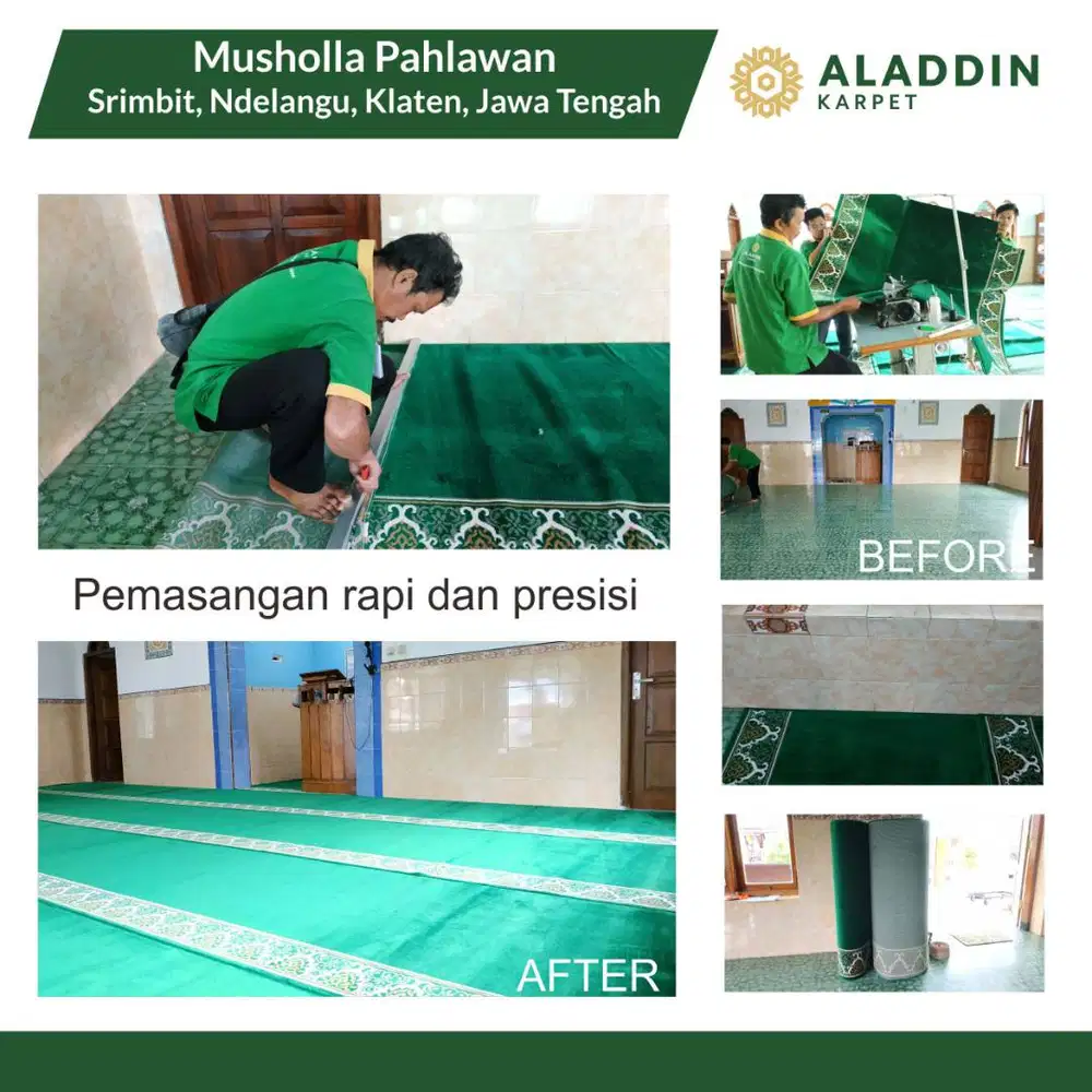 Karpet Masjid Murah Classic - Meteran Permeter Merah Hijau