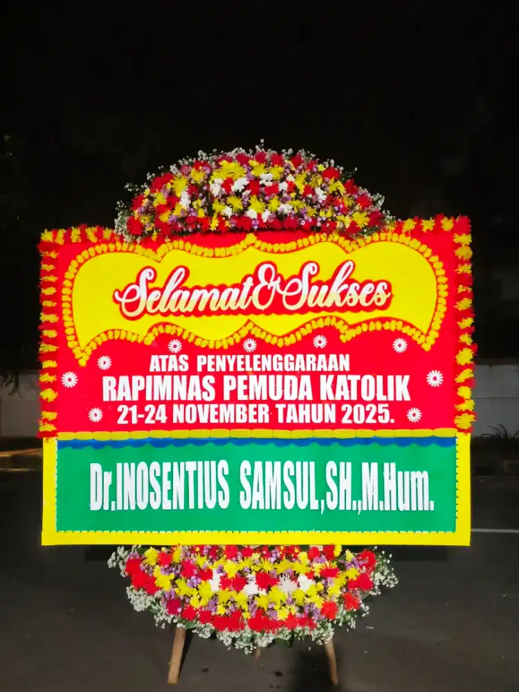 Karangan ucapan bunga papan