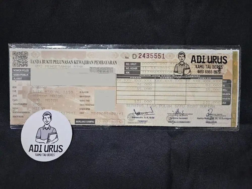 Adi Urus Biro Jasa STNK BPKB ETLE Jakarta