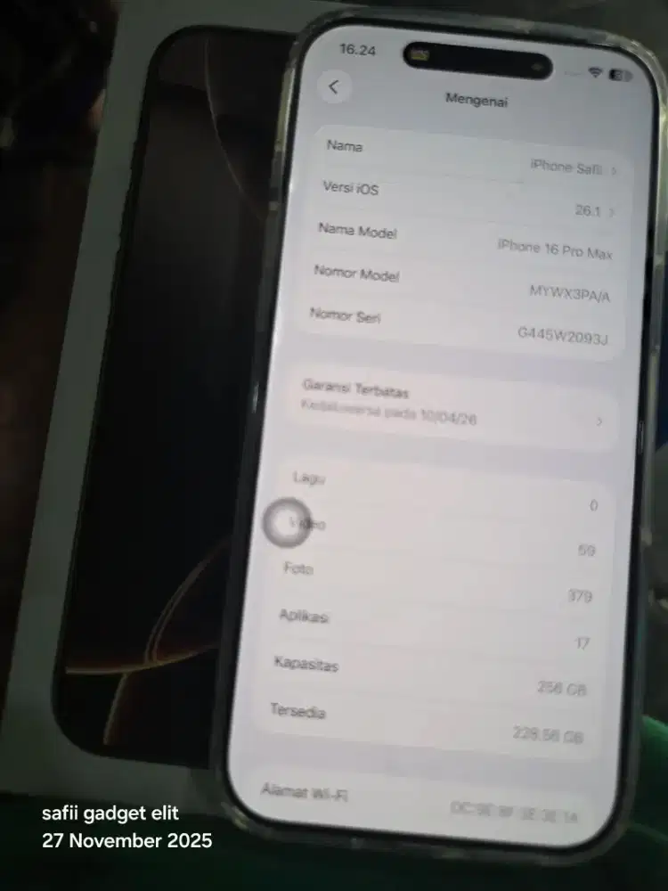 Jual/tt Iphone 16 promax ibox 256gb 16 pro max fulset