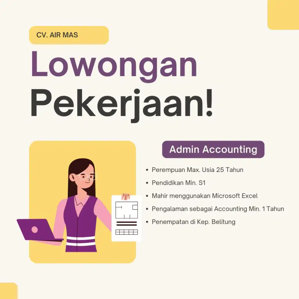 DICARI ADMIN ACCOUNTING