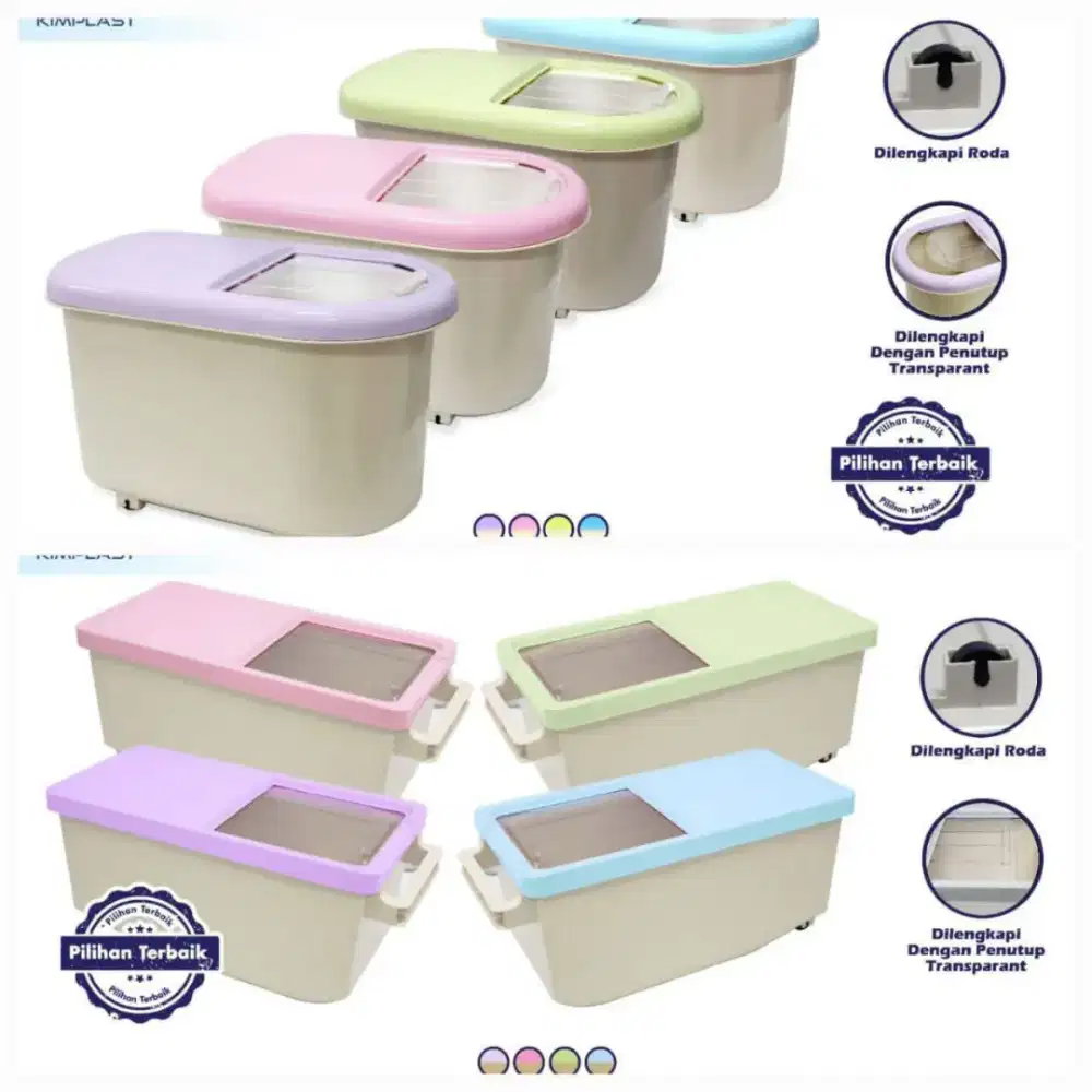 Tempat beras kotak/bulat (Rice Barrel)