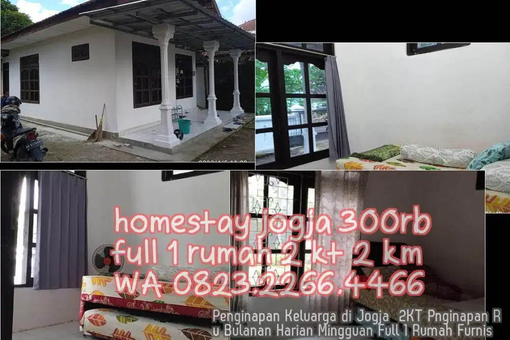 Penginapan Keluarga di Jogja  2KT Pnginapan Ru Bulanan Harian Mingguan