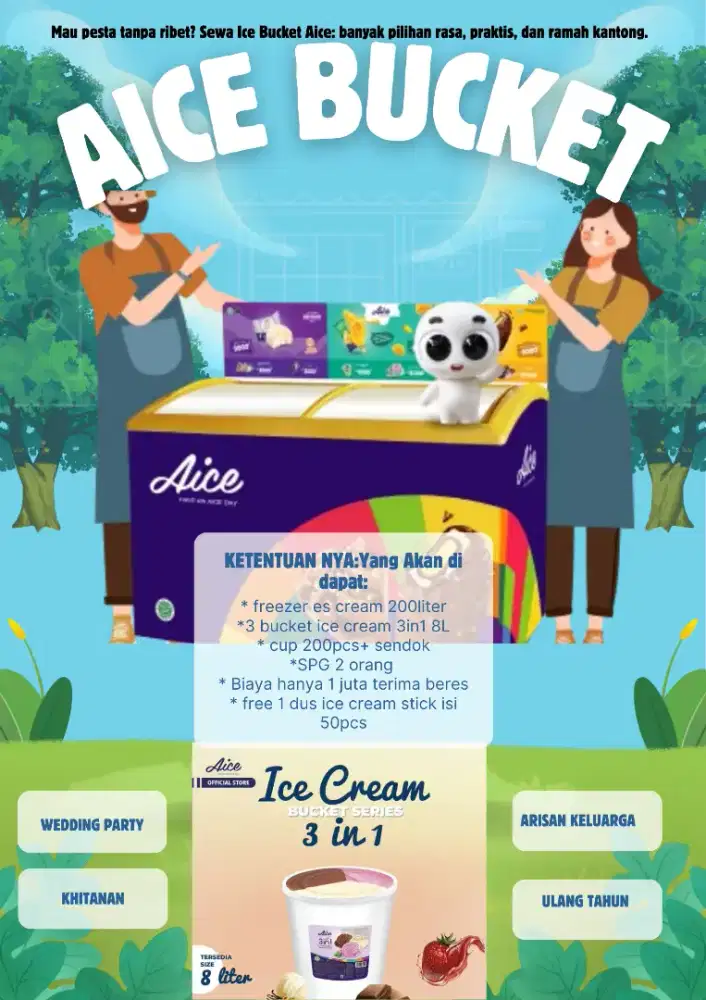 Aice bucket untuk acara pesta