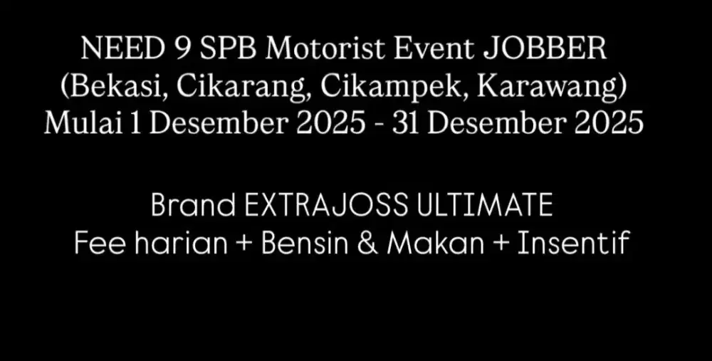 Event Xtra Jos freelance 1 desember - 31 desember 2025