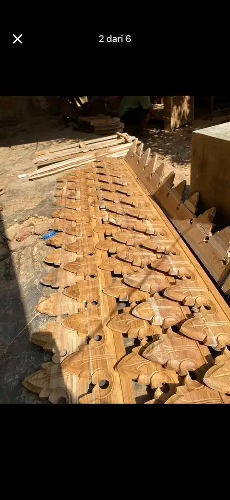 lisplang ukir rumah kayu outdoor indor material full kayu jati pilihan