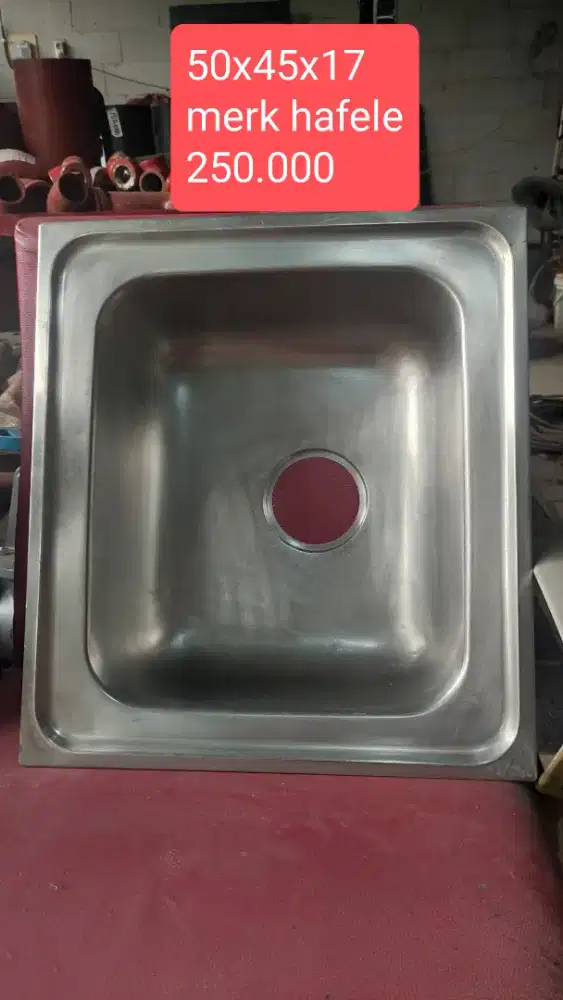 WESTAFEL SINK STAINLESS UKURAN 50x45x17 MERK HAFELE BEKAS SEKEN