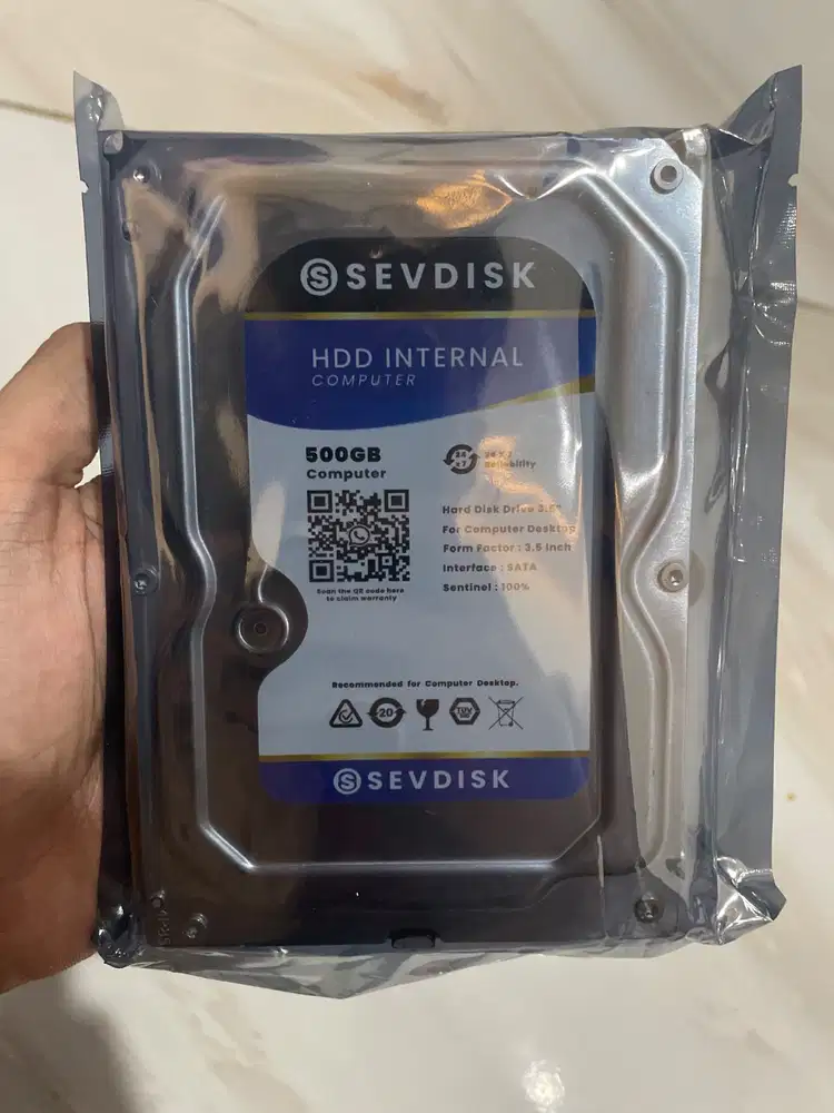 Hardisk HDD 500GB Sevdisk Baru dibuka paket, dijual karena salah beli