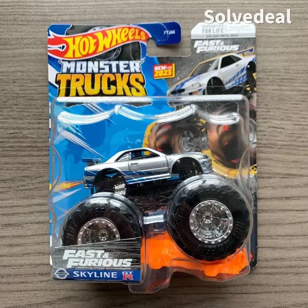 Hot Wheels Monster Trucks Fast Furious Nissan Skyline GT-R R34 US Card