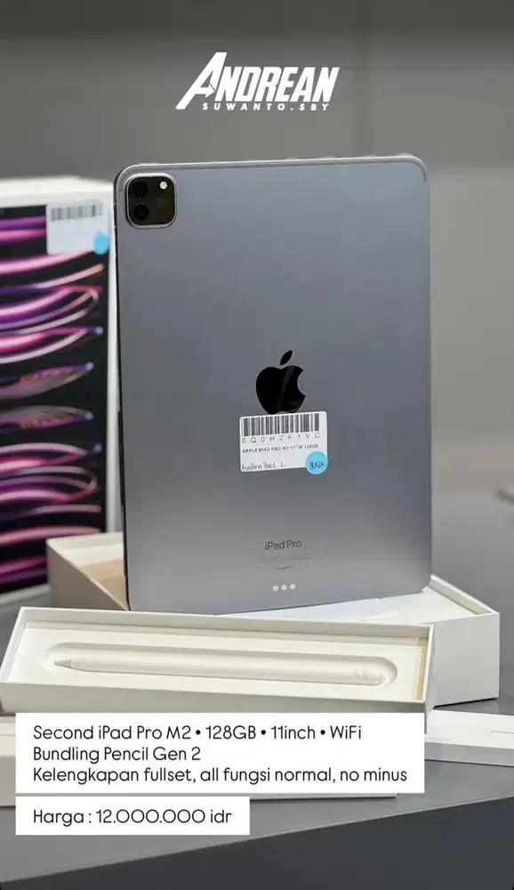 Second Ipad Pro M2 11inch wifi 128gb + Pencil Gen 2