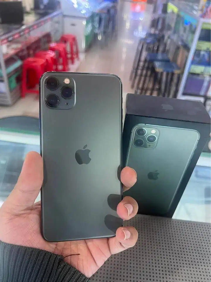 Iphone 11 Promax 256 IBOX (Midnight Green) Fullset Mulus Joss