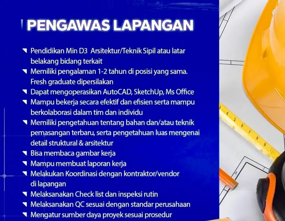 Mencari Pengawas Lapangan