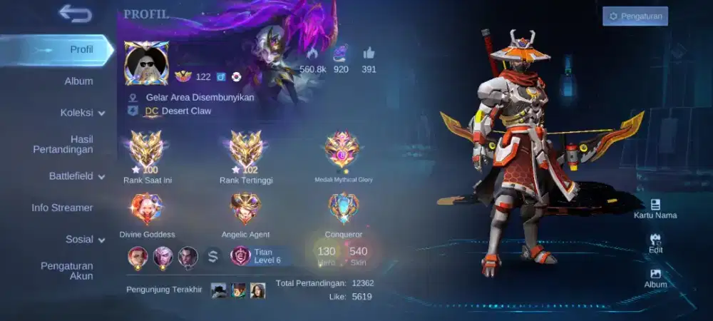 Akun mobile legend (akun ml)